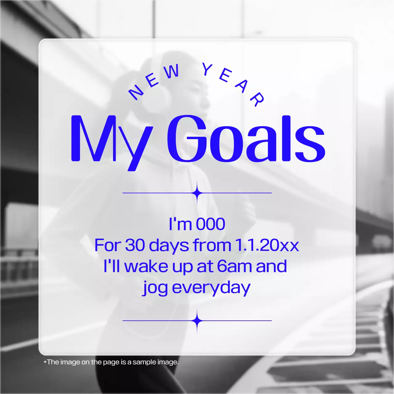 Blue Minimal Fitness Planner Social Media Post