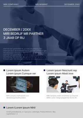 Moderne bedrijfsnieuwsberichten in zwart-wit