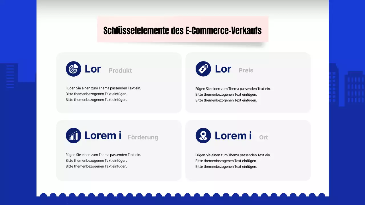 Marktforschungsbericht mit blau-weißem Grundkonzept für den Empfang