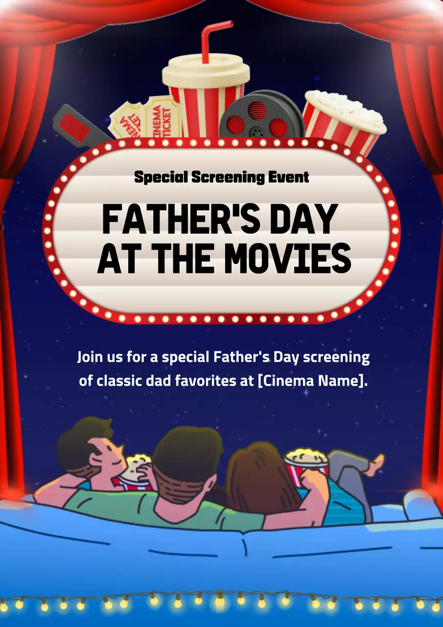 Red Vintage Movie Event Poster