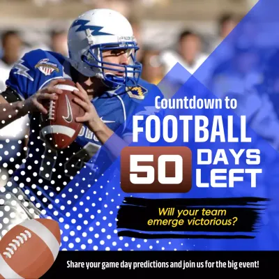 Blue Bold Football Promotion Social Media Post