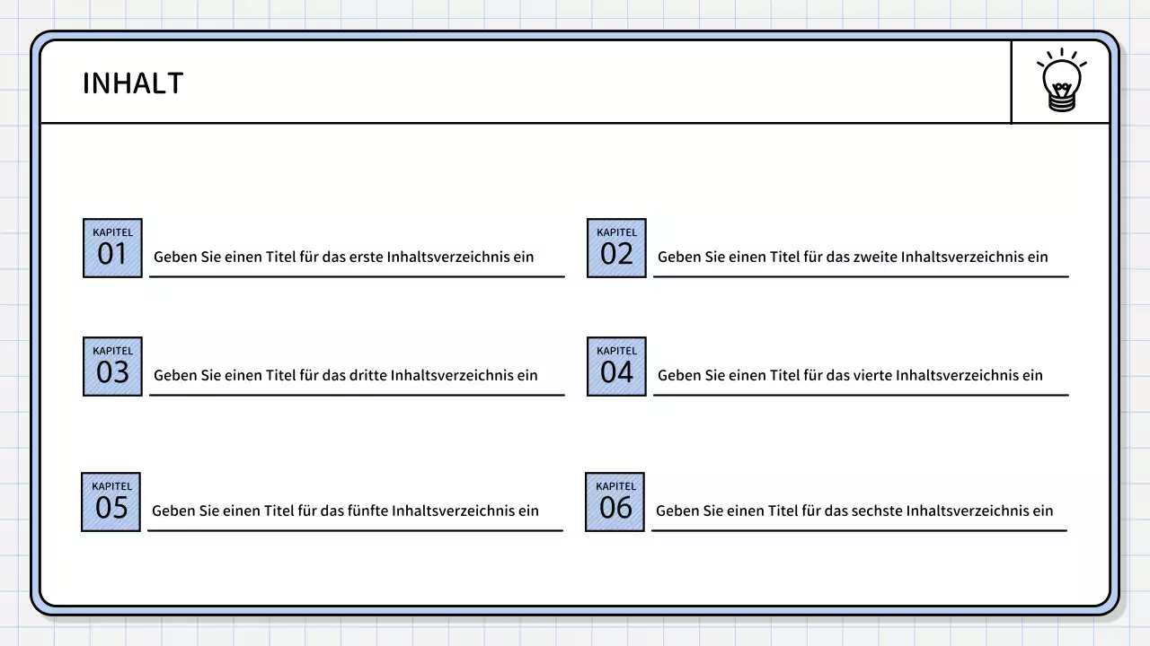 Ein einfacher, hellblauer zusammenfassender Bericht