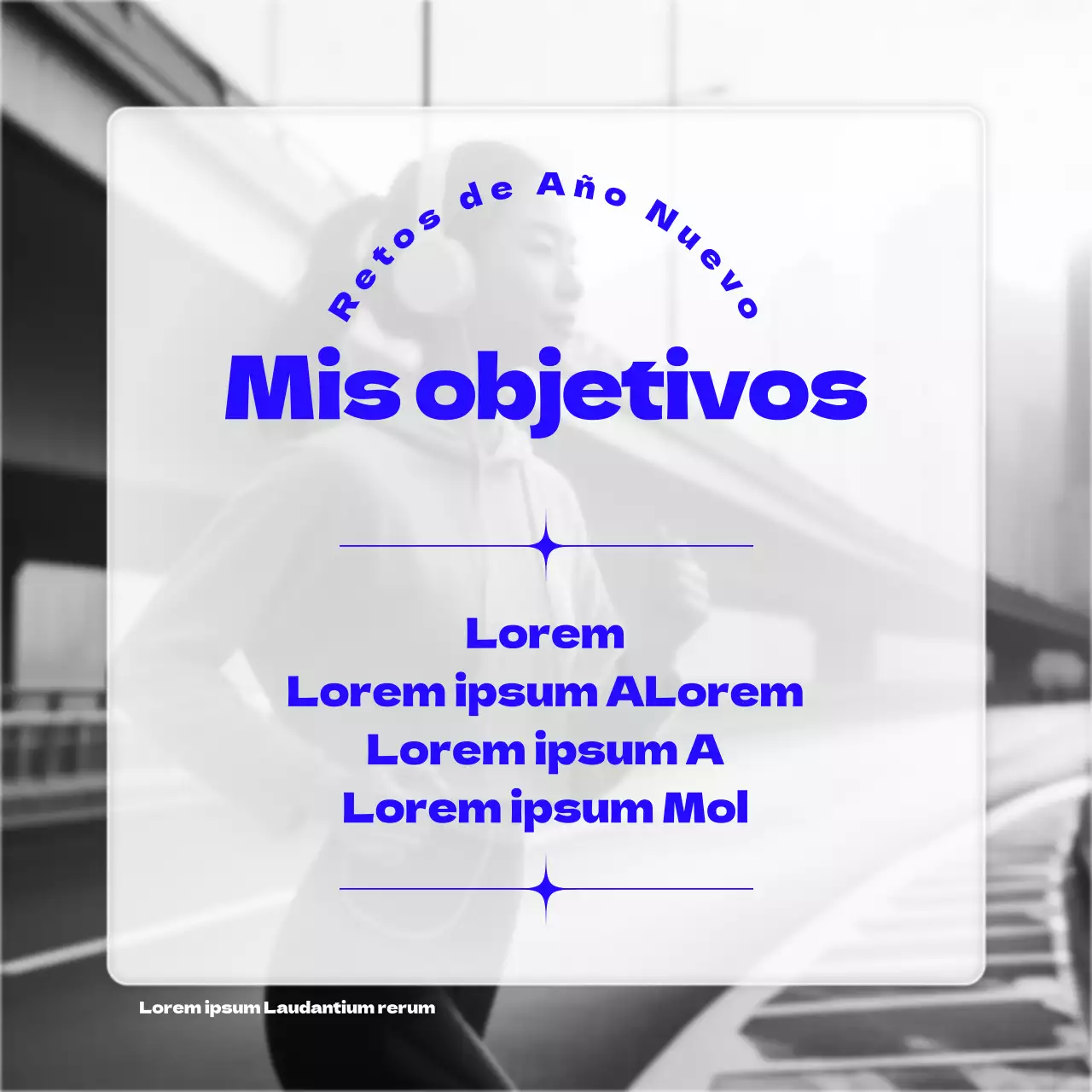 Un moderno reto de Año Nuevo en azul, negro y blanco