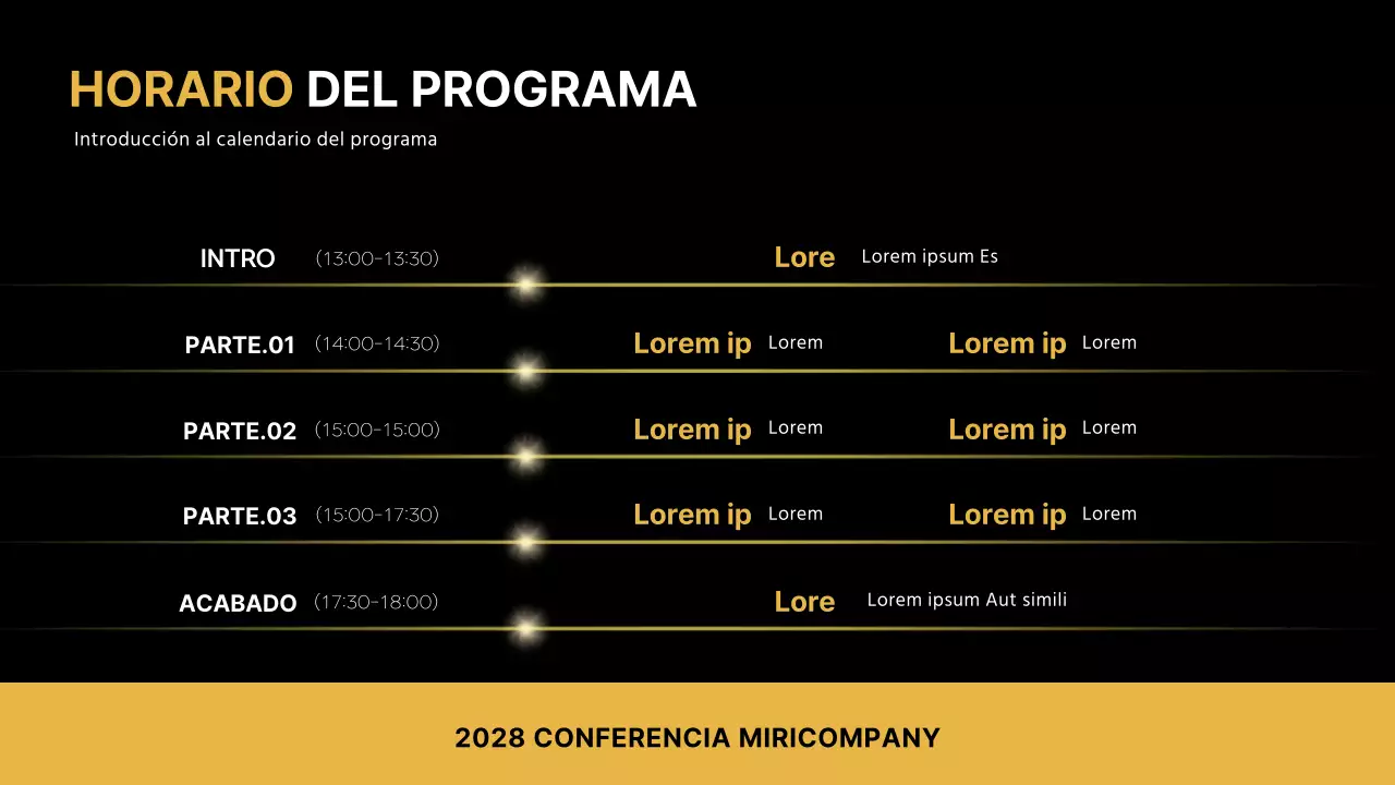 Dorado y negro para una presentación elegante en una conferencia de negocios
