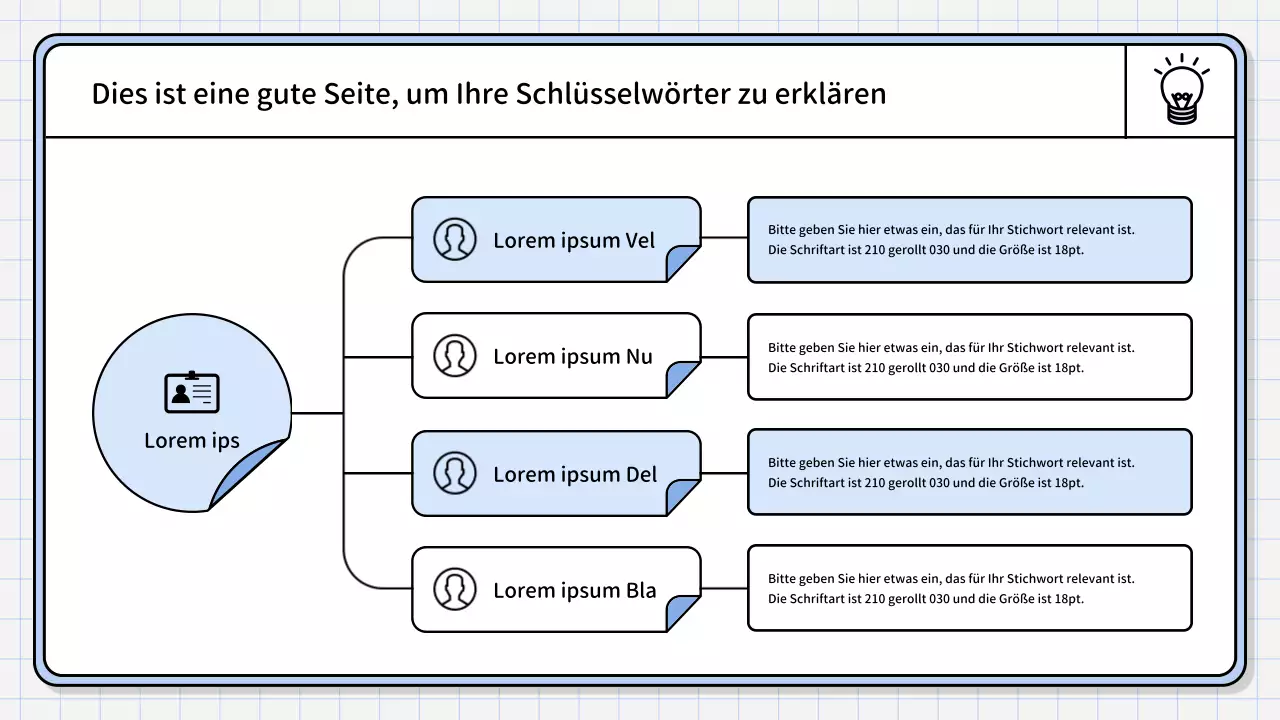 Ein einfacher, hellblauer zusammenfassender Bericht