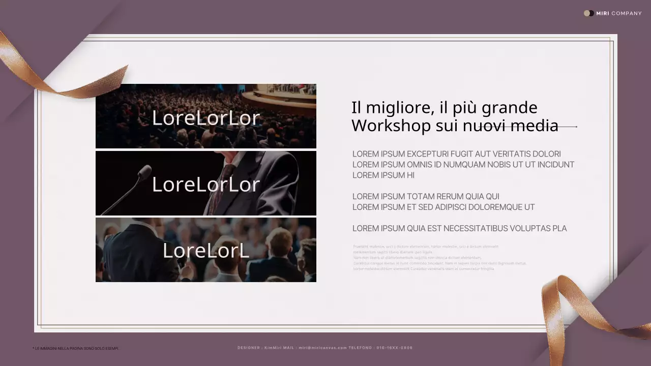 Una lussuosa proposta di invito ad un evento in viola e oro