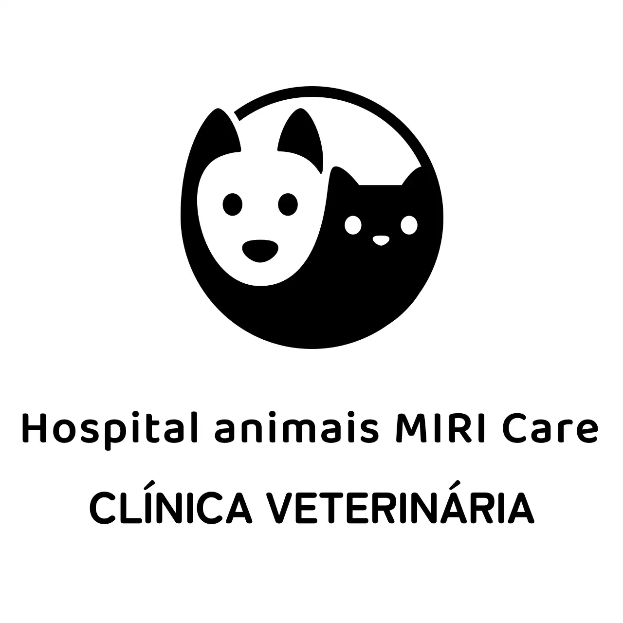 Logótipo de clínica veterinária sob a forma de um ícone de cão e gato