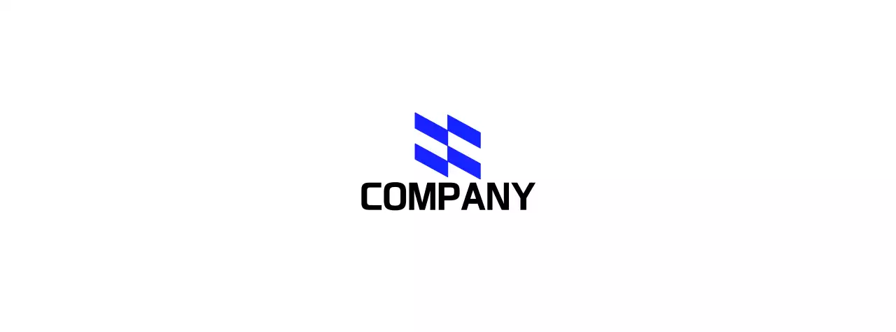 기울어진 도형 컨셉의 기업 로고