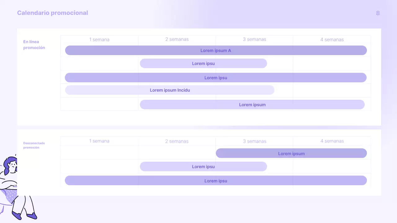Un sencillo folleto promocional morado y gris