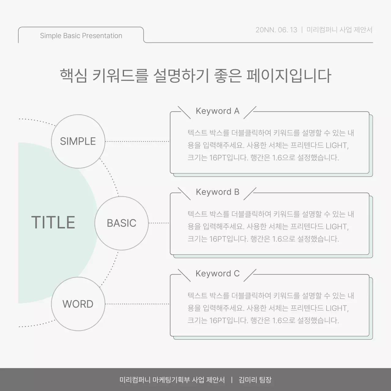 하늘색과 연두의 심플한 회사 성과 보고서