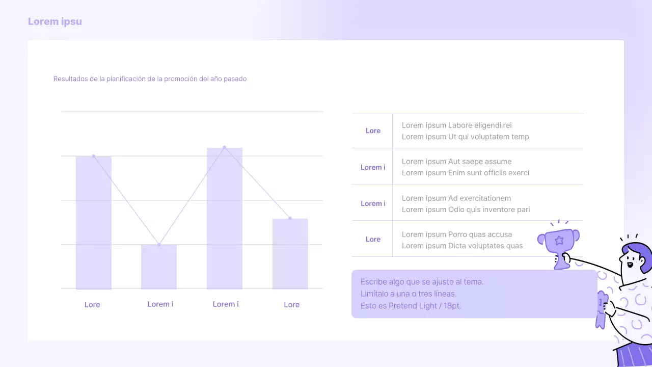 Un sencillo folleto promocional morado y gris