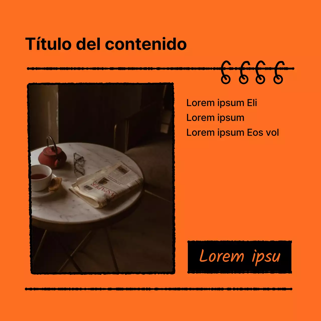 Guía para un kit de marca limpio en naranja y negro