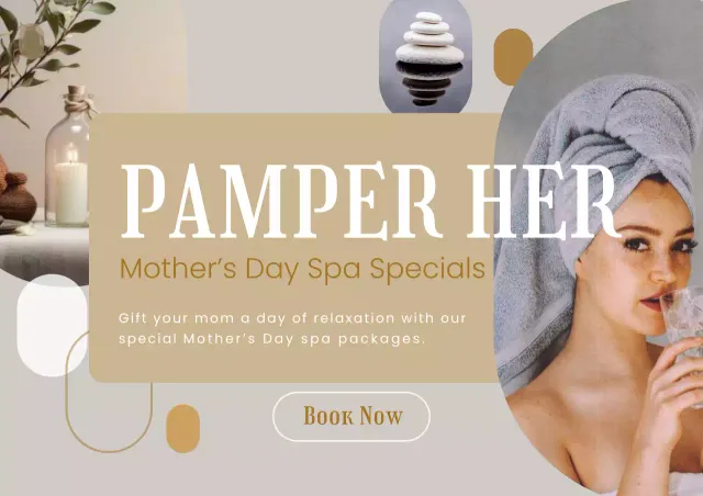 Poster Promosi Spa Elegan Beige