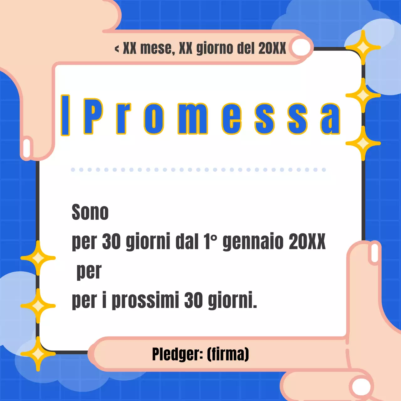 Concetto di pegno gag blu e giallo