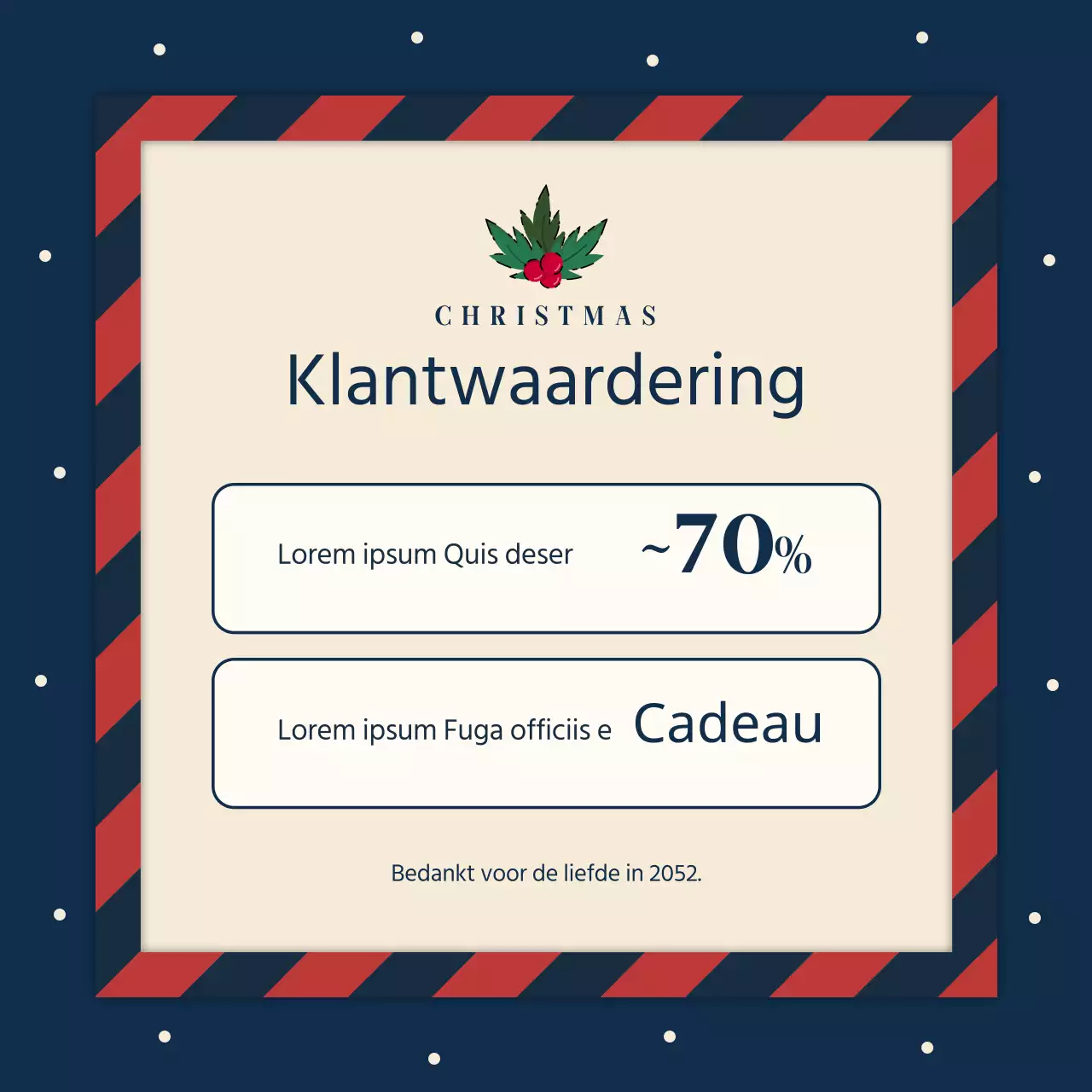 Promoot een marineblauw en rood vakantie-evenement