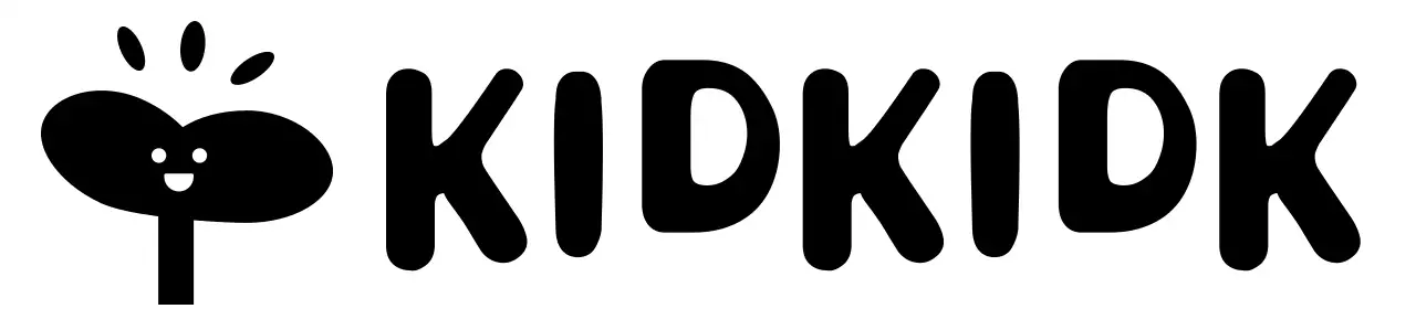 웃고있는 새싹 아이콘이 있는 키즈카페 디자인