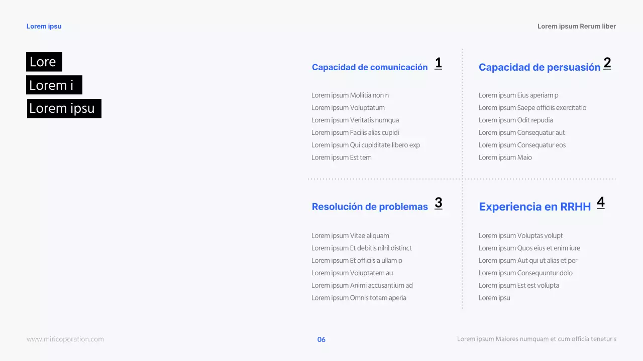 Carreras modernas de RR.HH. en azul y negro Material didáctico