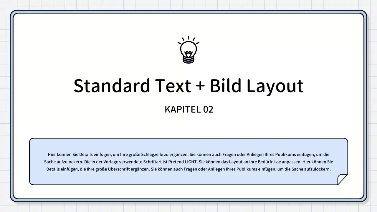 Ein einfacher, hellblauer zusammenfassender Bericht