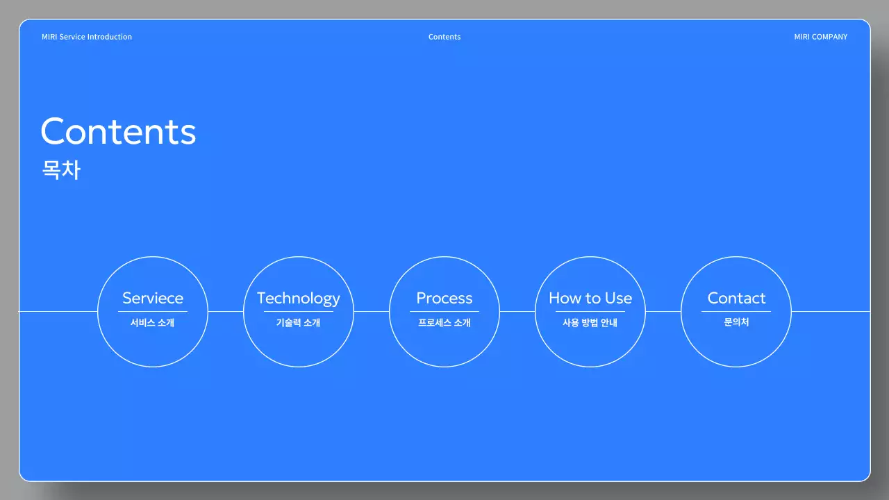 검정과 파랑의 심플한 서비스 소개서