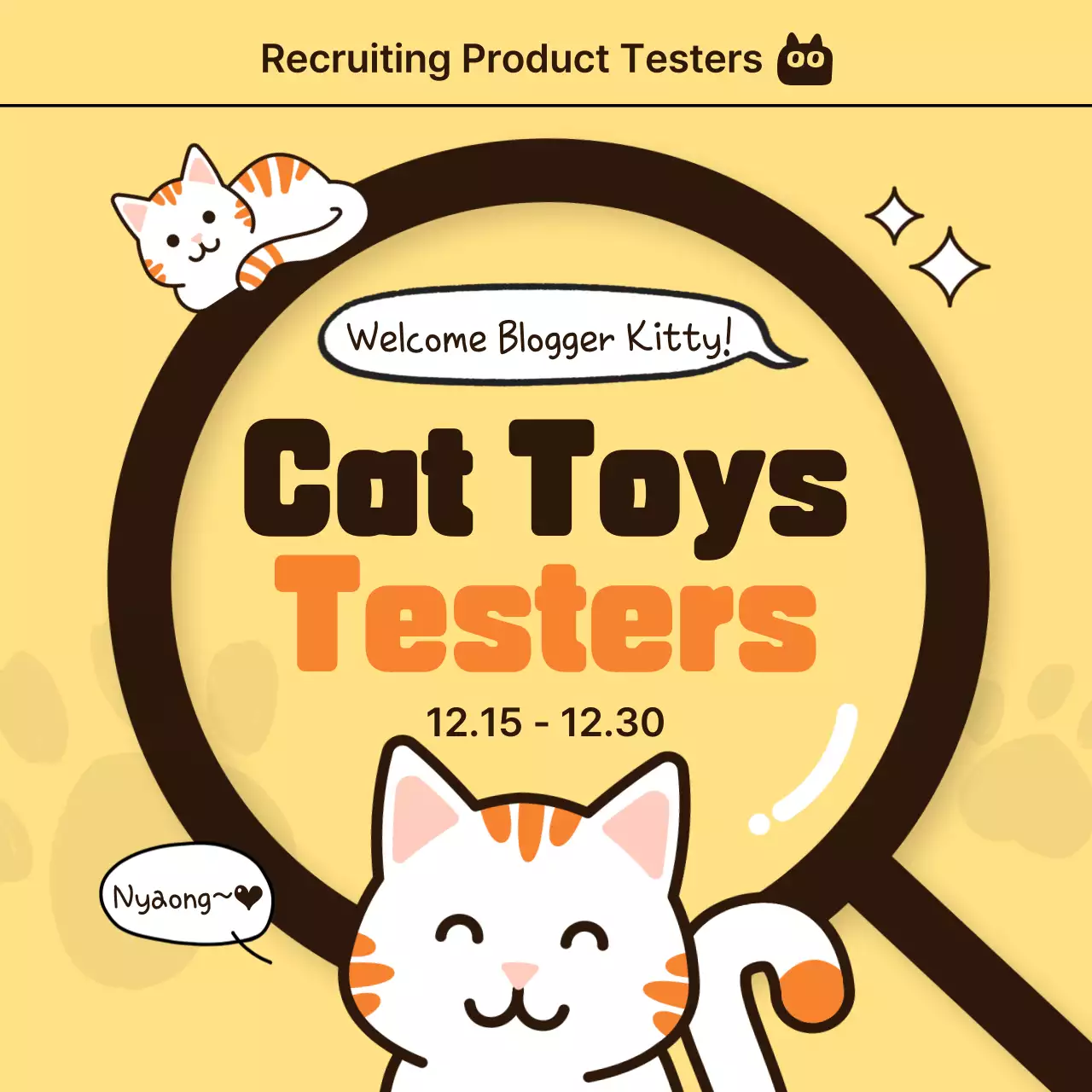 Yellow Cute Cat Advertisement Social Media Post