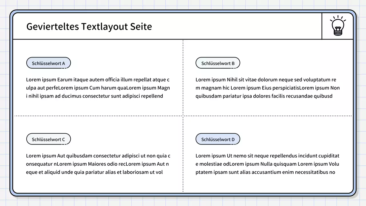 Ein einfacher, hellblauer zusammenfassender Bericht