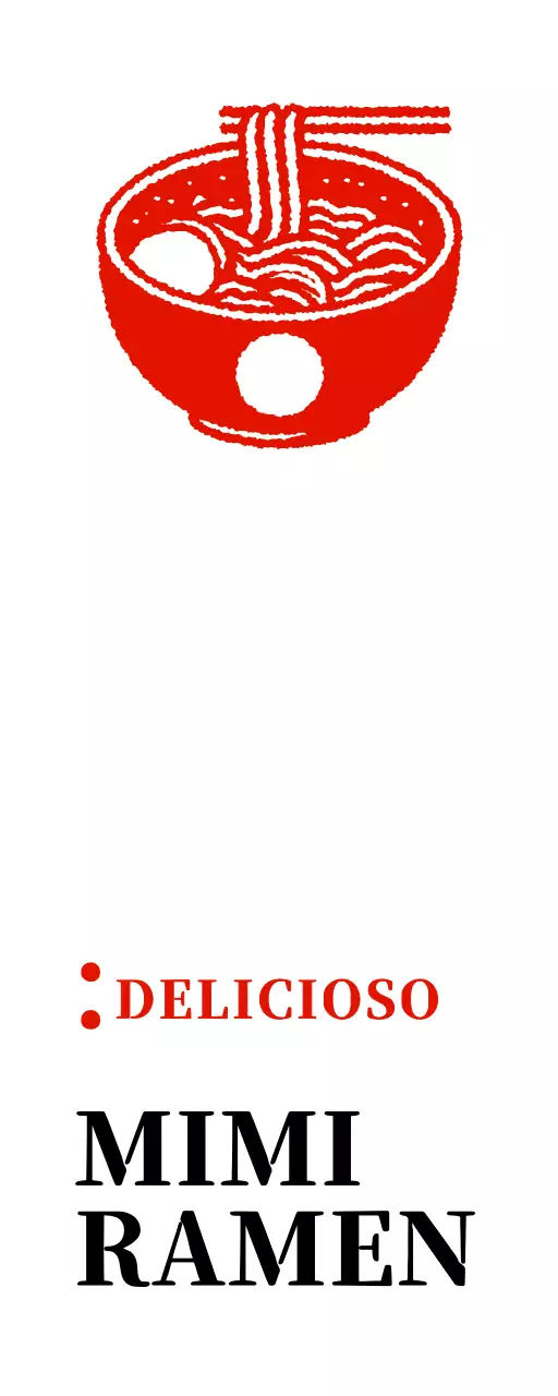 Cartel de tienda de ramen con aspecto de sello vintage