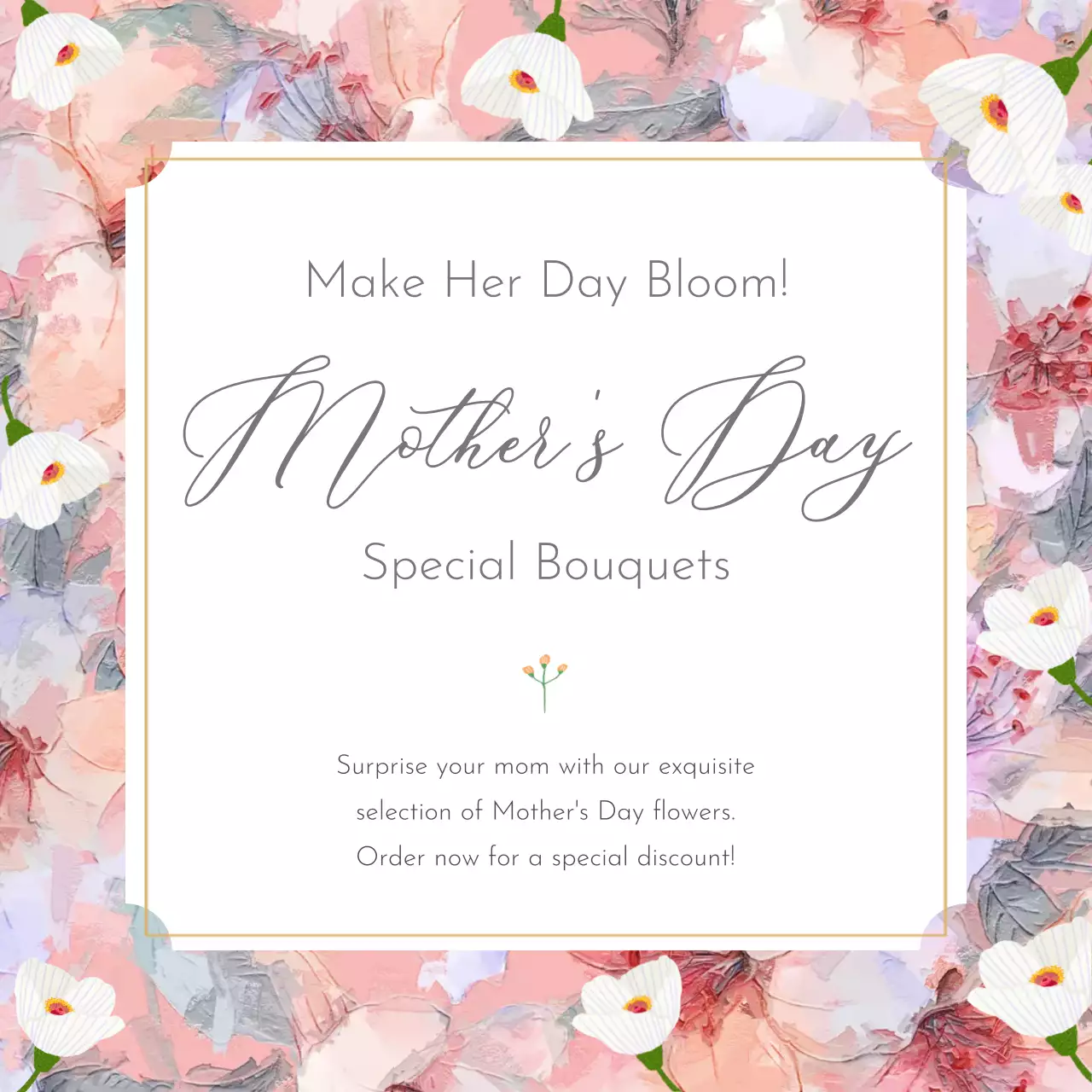 Pink Floral Mother's Day Promotion Social Media Post