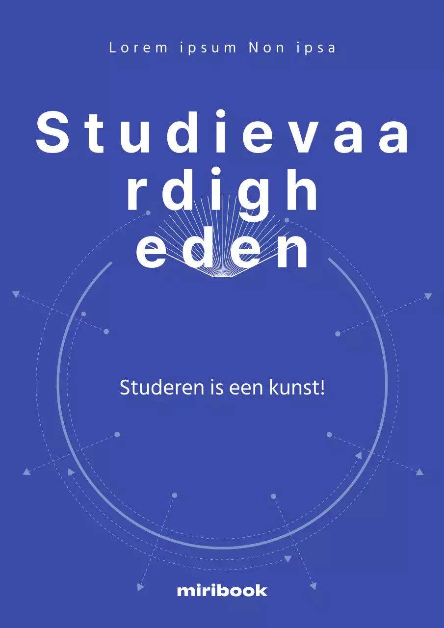 Eenvoudige studievaardighedenhoes in blauw en wit