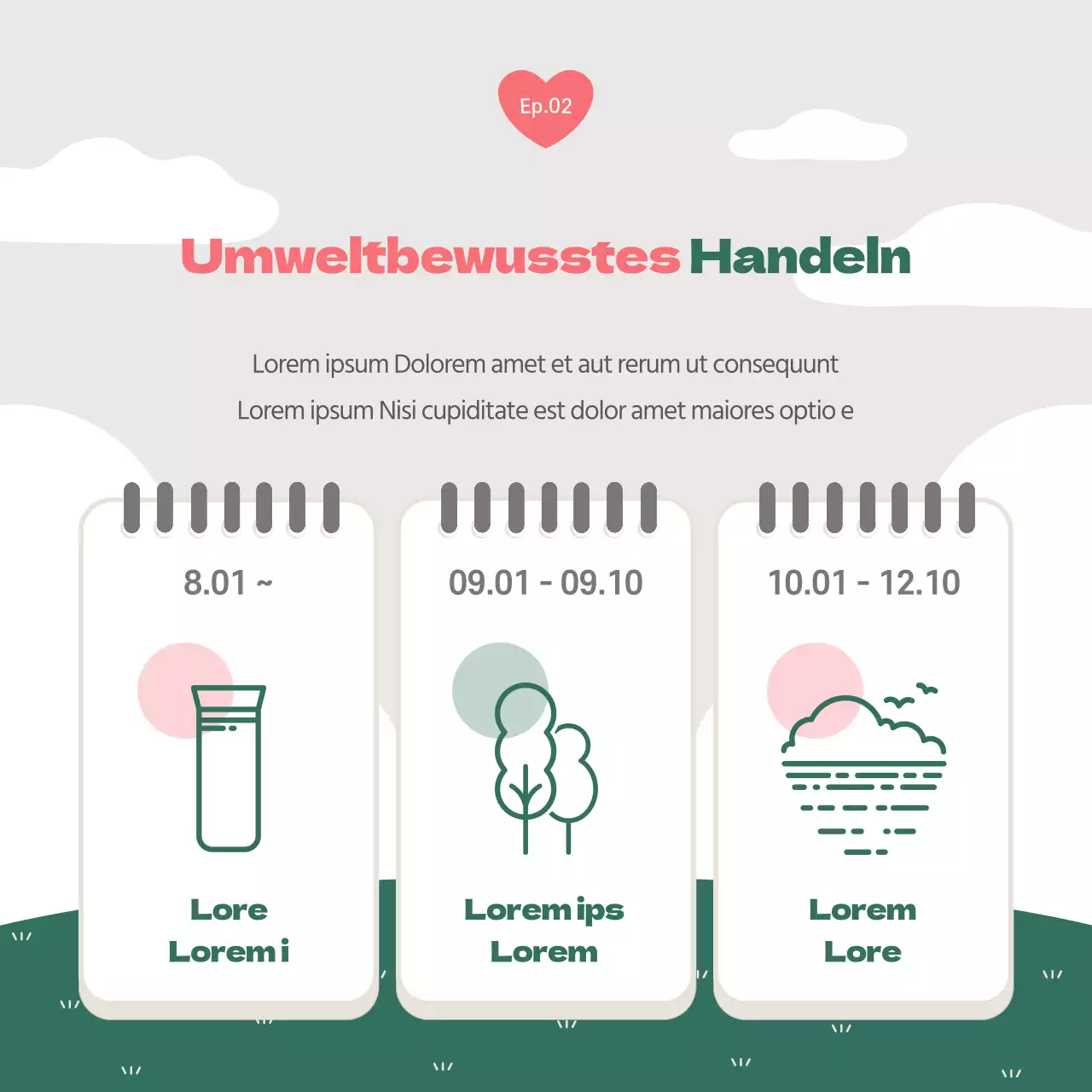 Eine hübsche grün-rosa ESG-Management-Berichterstattung