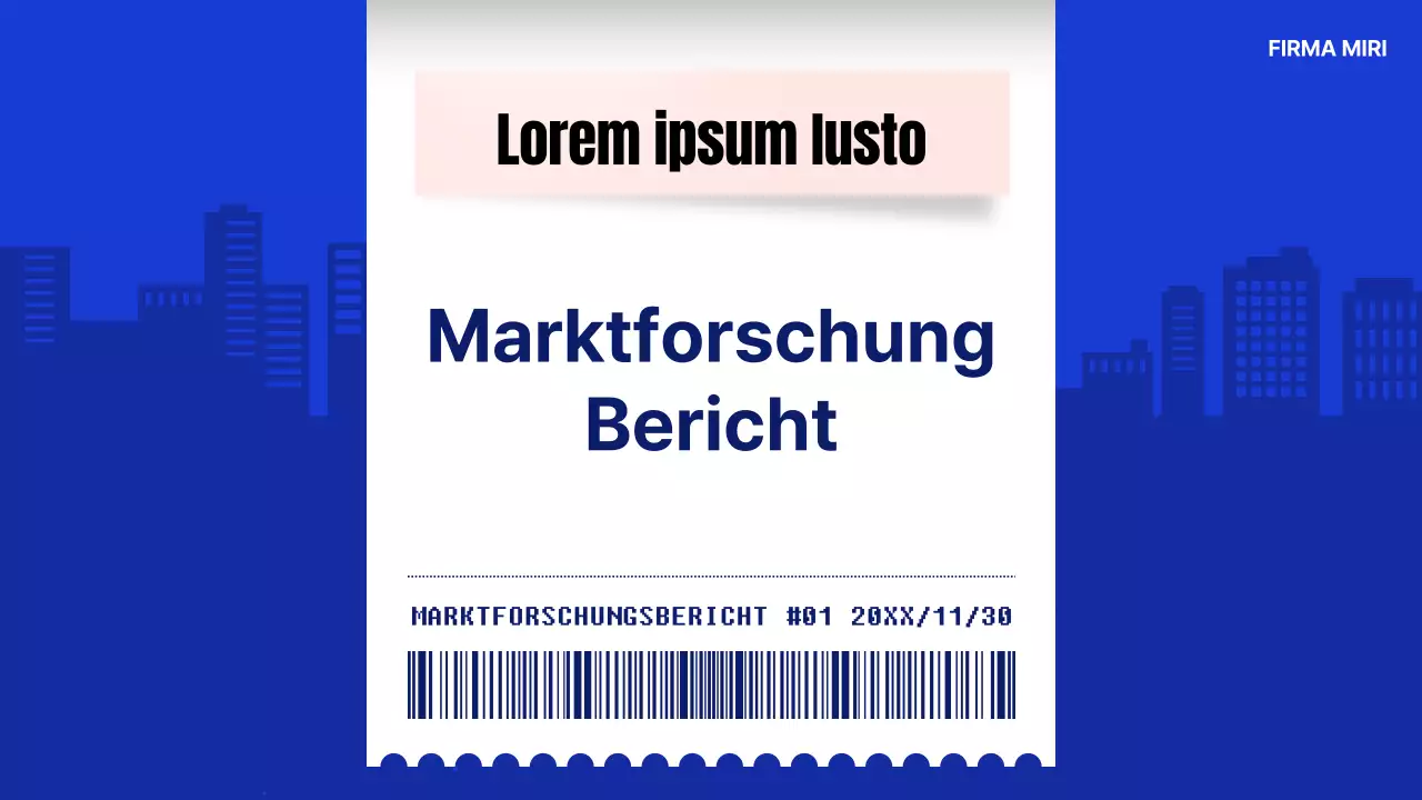 Marktforschungsbericht mit blau-weißem Grundkonzept für den Empfang