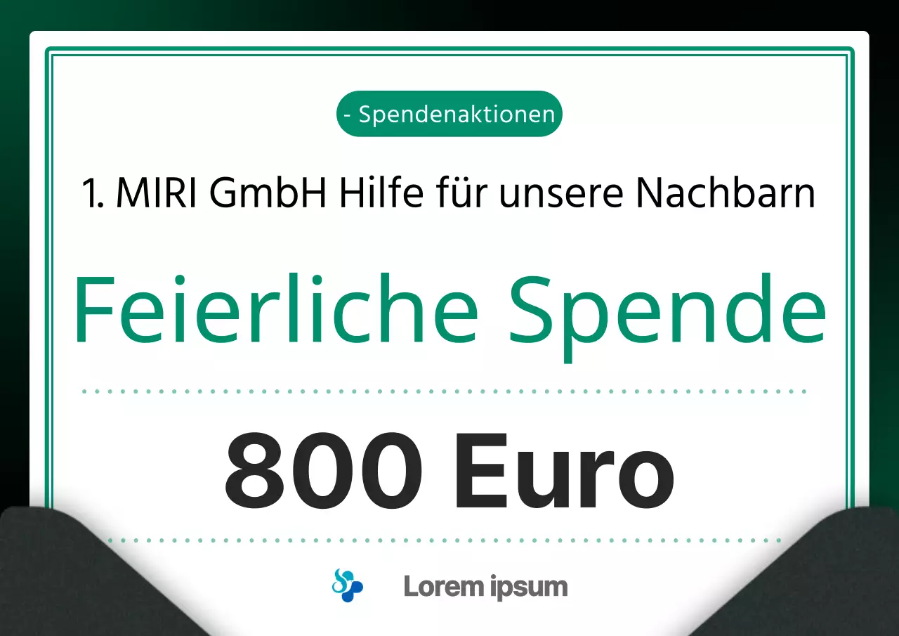 Fördern Sie eine moderne Spendenzeremonie in Grün und Schwarz