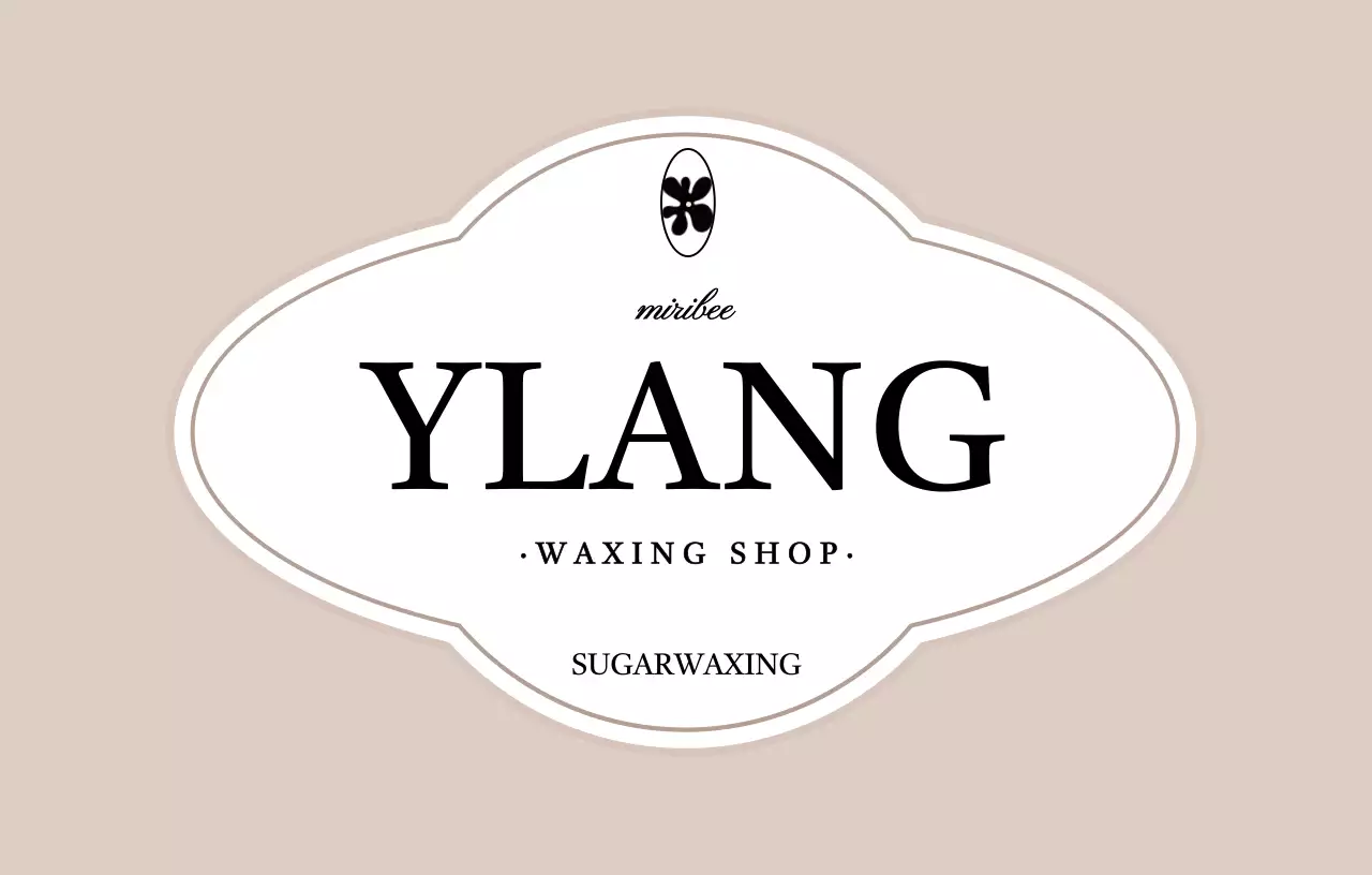 베이지의 고급스러운 프레임 타이포그래피 컨셉의 왁싱샵