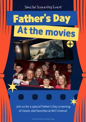 Blue Retro Father's Day Event Poster