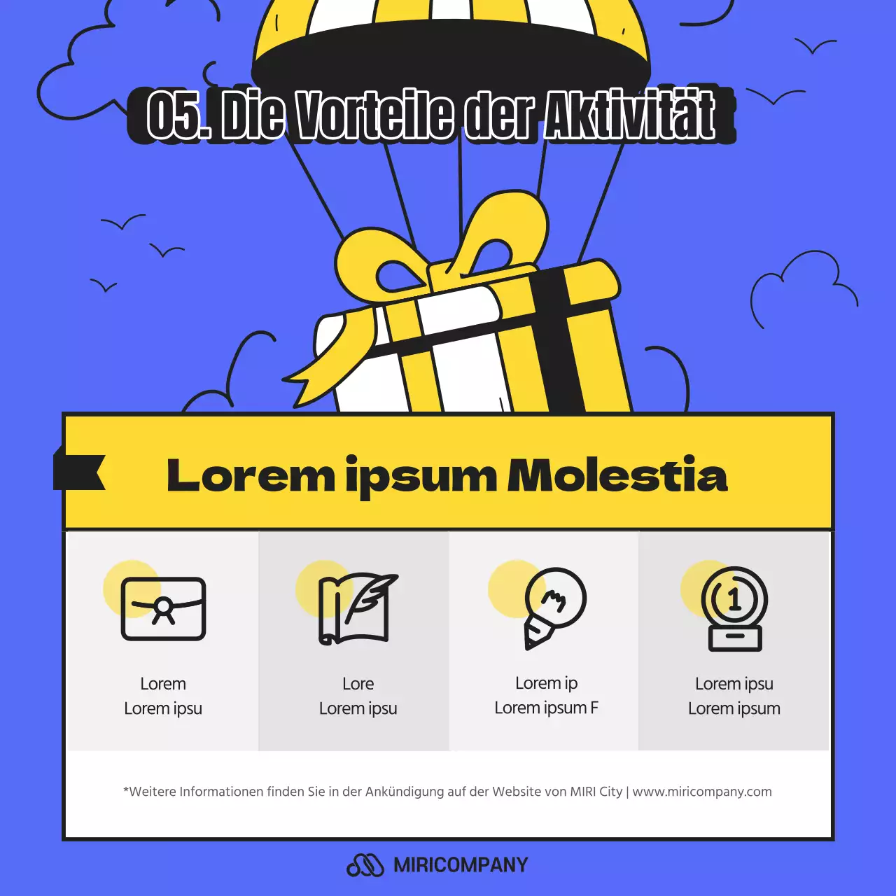 Werben Sie für die Rekrutierung von Mitarbeitern mit einem Knall in Gelb und Blau