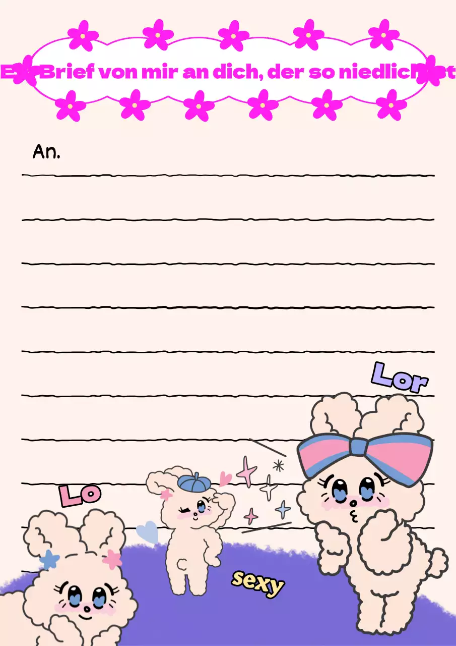 Kitschiger Briefpapier-Tweet mit rosa Hintergrund