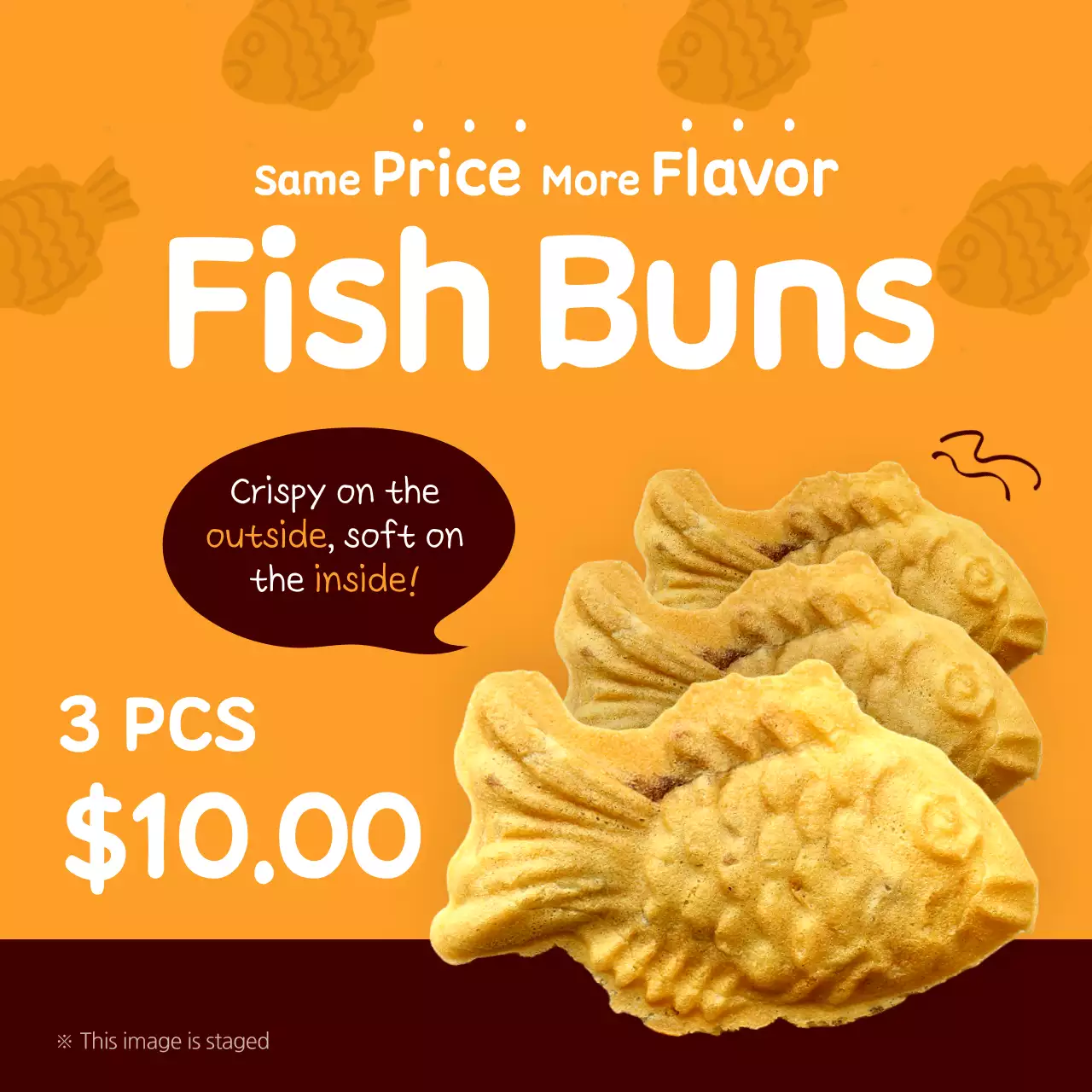 Promote orange and brown minimalist taiyaki bread sales