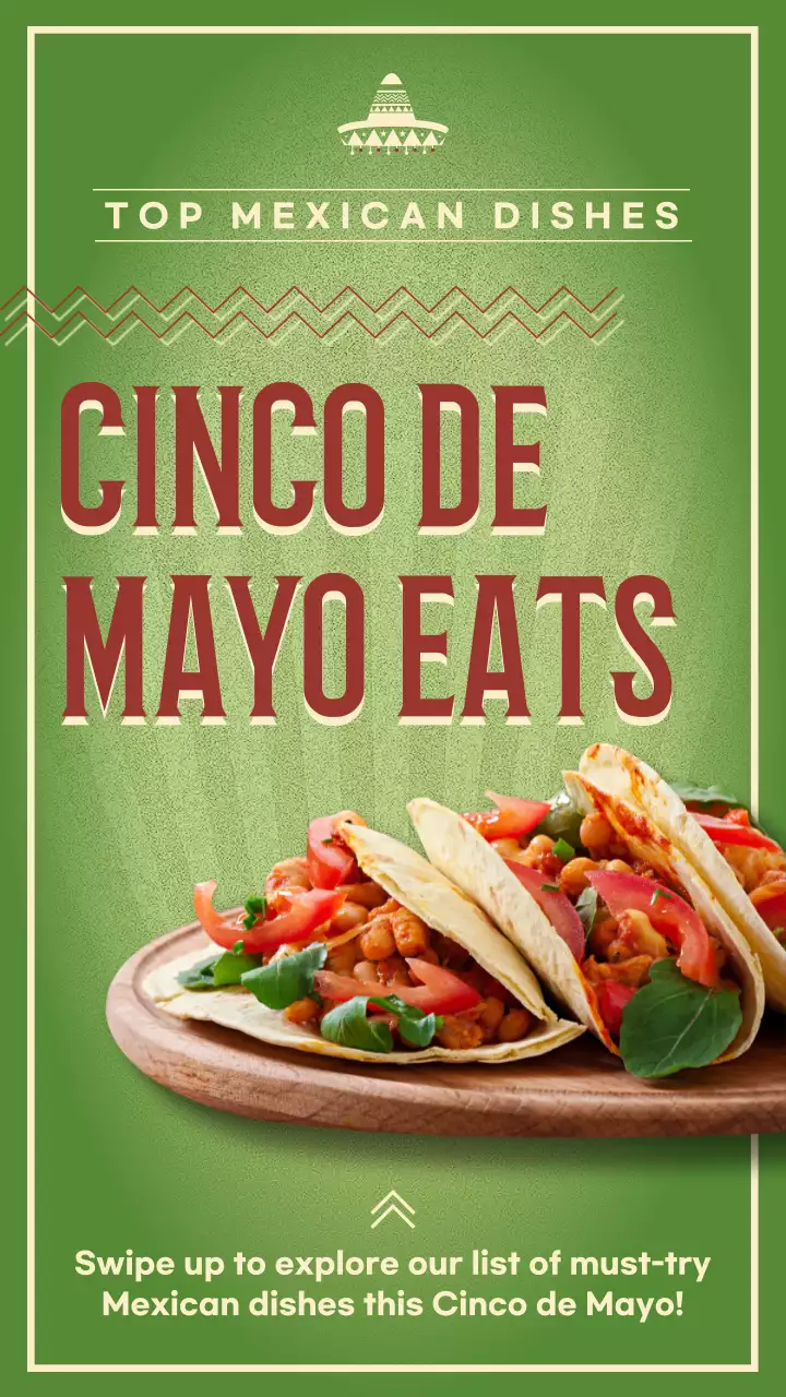 그린 트래디셔널 멕시칸 메뉴 인스타그램 포스트