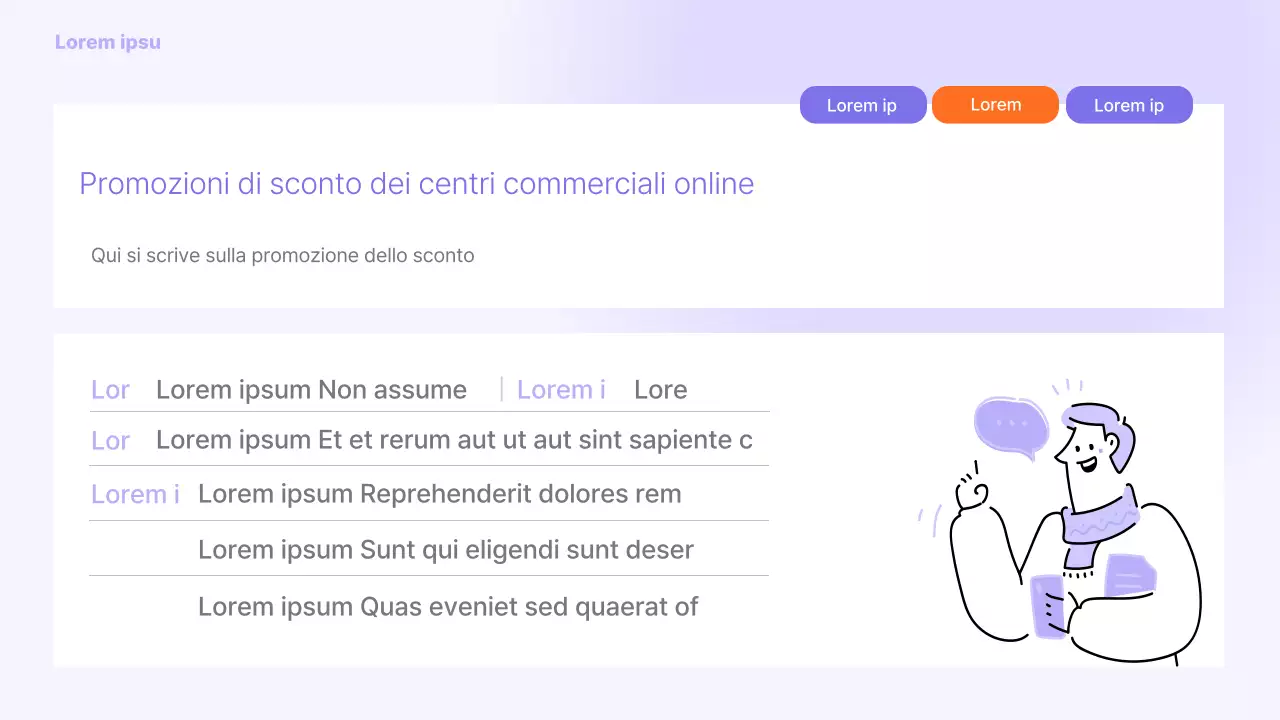 Un semplice brief promozionale viola e grigio