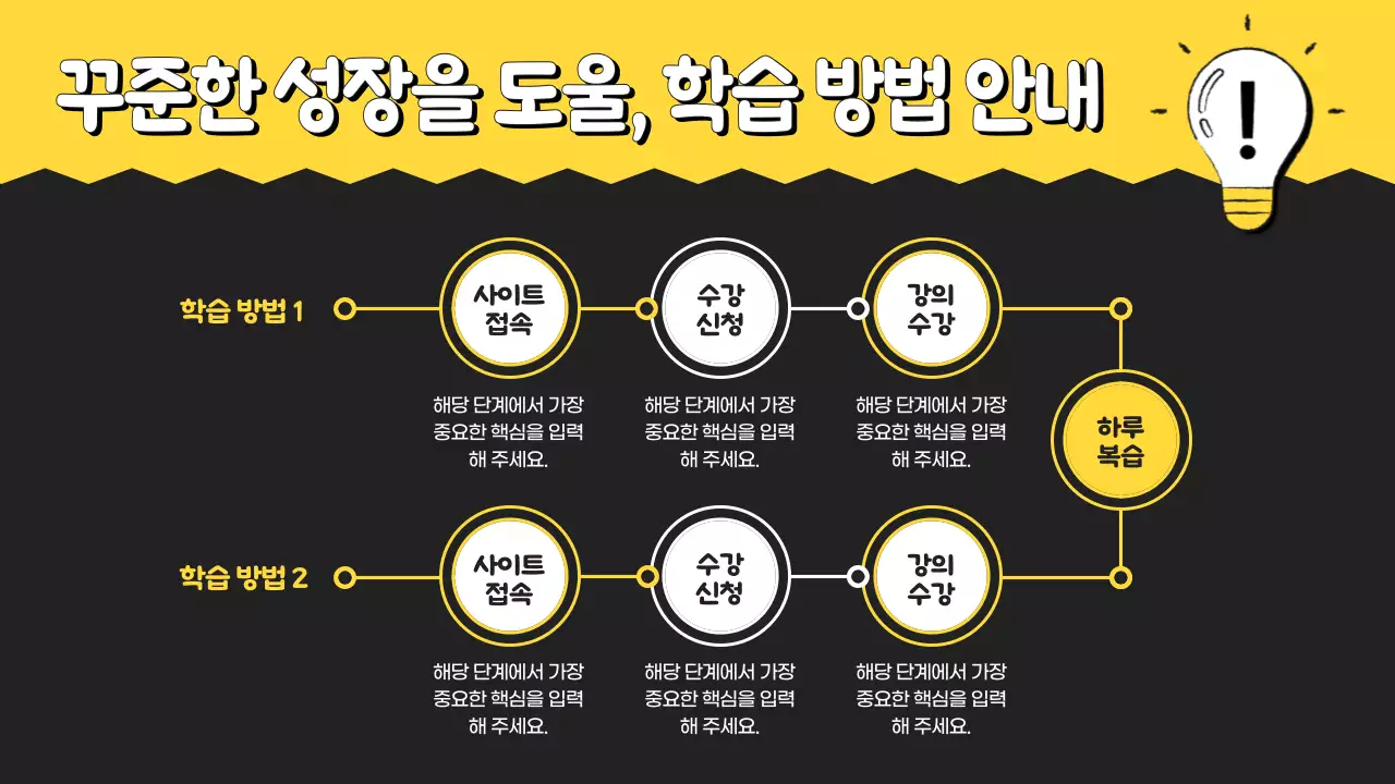 노랑의 아기자기한 학원 학습 안내서