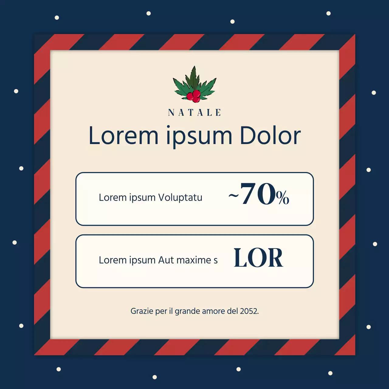 Promuovere un evento natalizio in rosso e blu