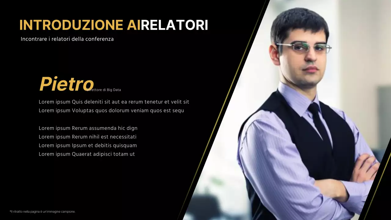 Oro e nero per una presentazione di classe a una conferenza d'affari