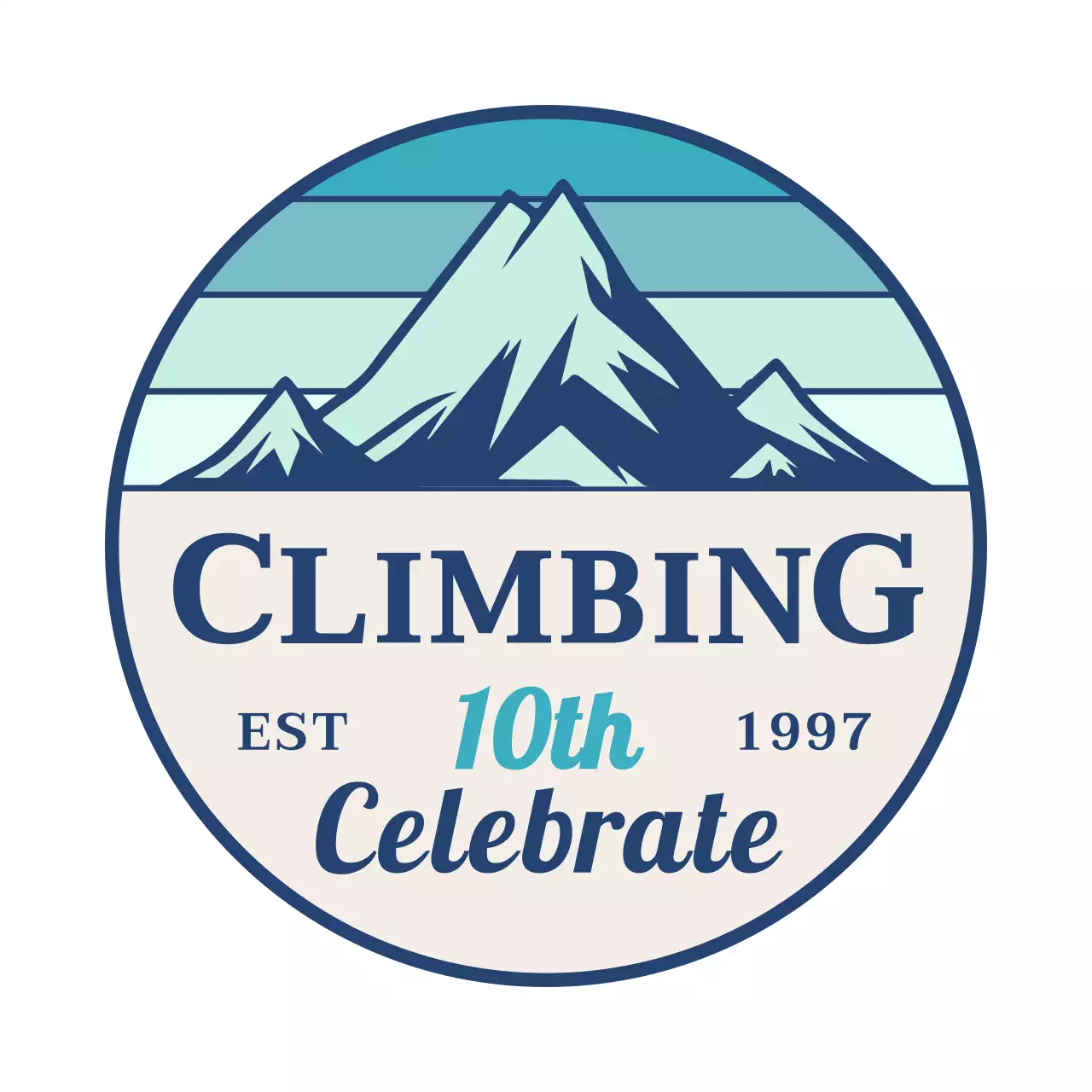 산 일러스트와 세리프체가 있는 심플한 컨셉의 등산 동호회