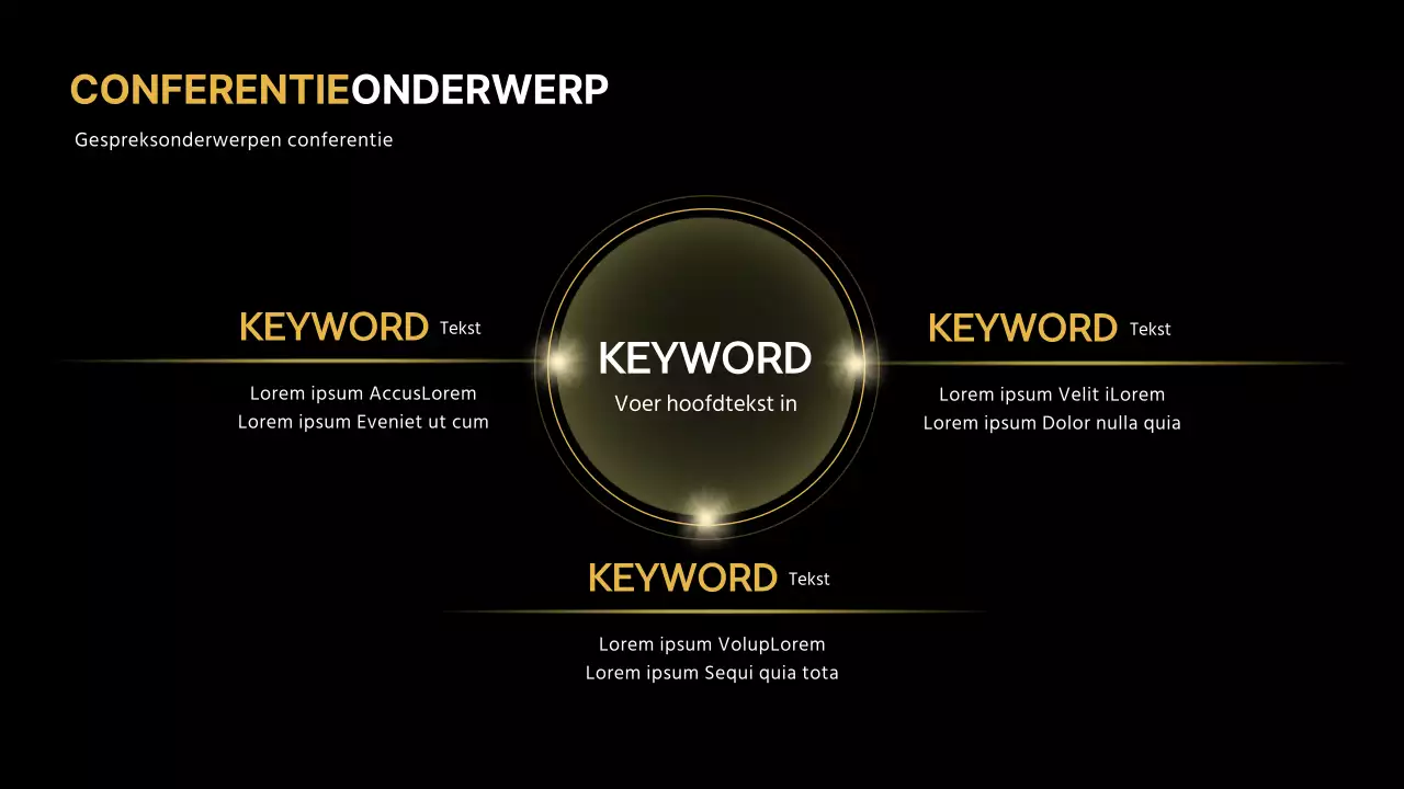 Goud en zwart voor een stijlvolle presentatie tijdens een zakelijke conferentie