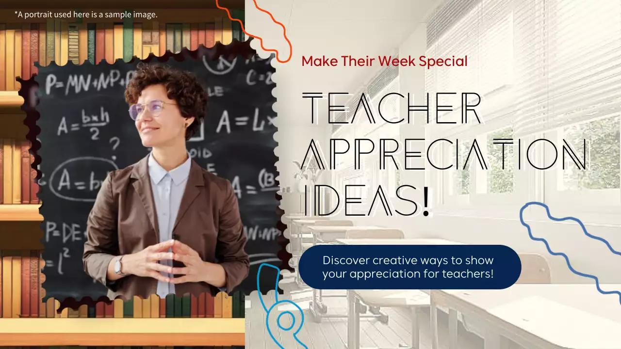 Beige and Blue Geometrical Teachers' Day Appreciation Guide