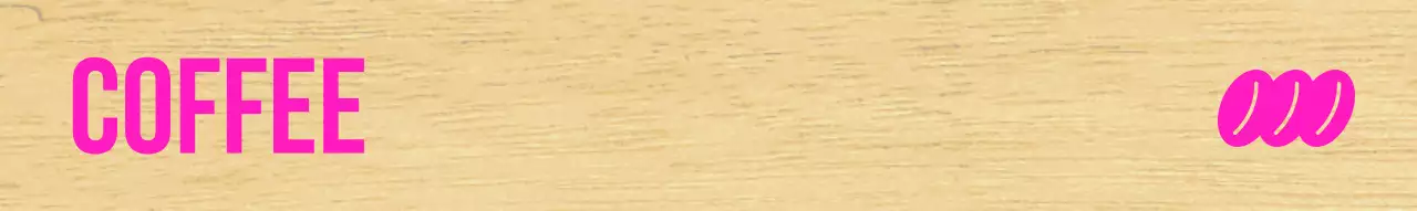 깔끔한 검정 글자에 분홍색 포인트 컬러가 들어간 카페