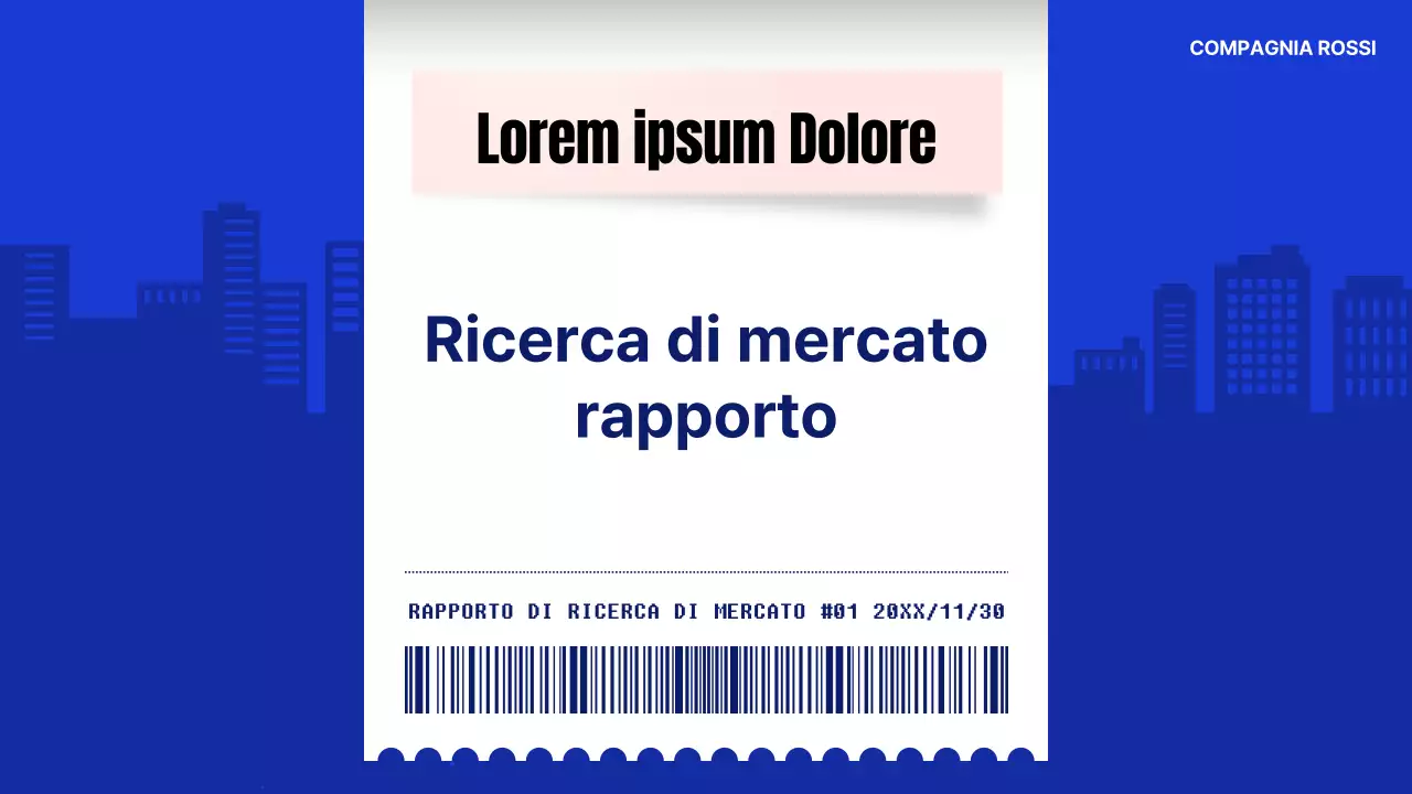 Rapporto di ricerca di mercato con concetto base di ricevuta blu e bianca
