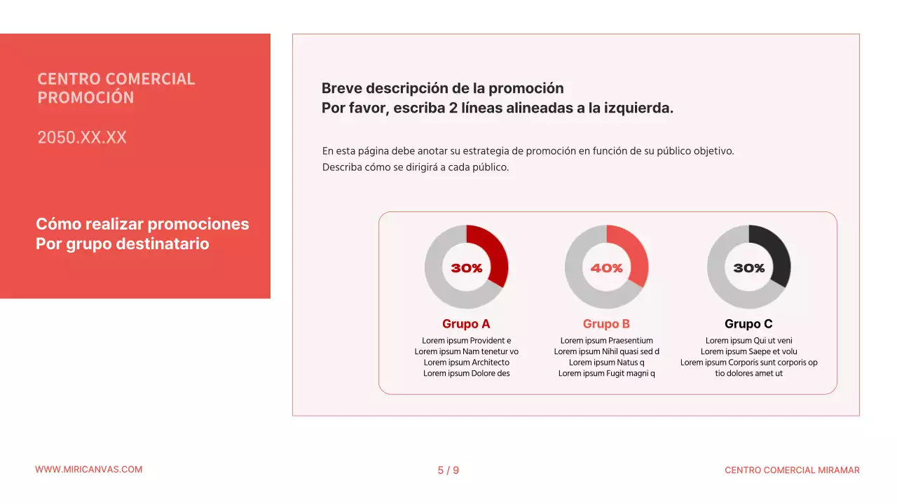 Un sencillo folleto promocional naranja y negro