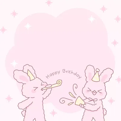 핑크색과 노랑의 아기자기한 생일축하 메모지