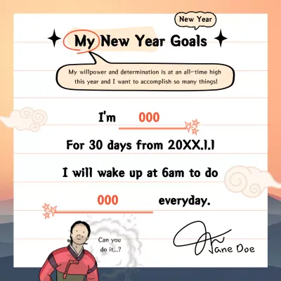 Orange Traditional Goals Planner Social Media Post