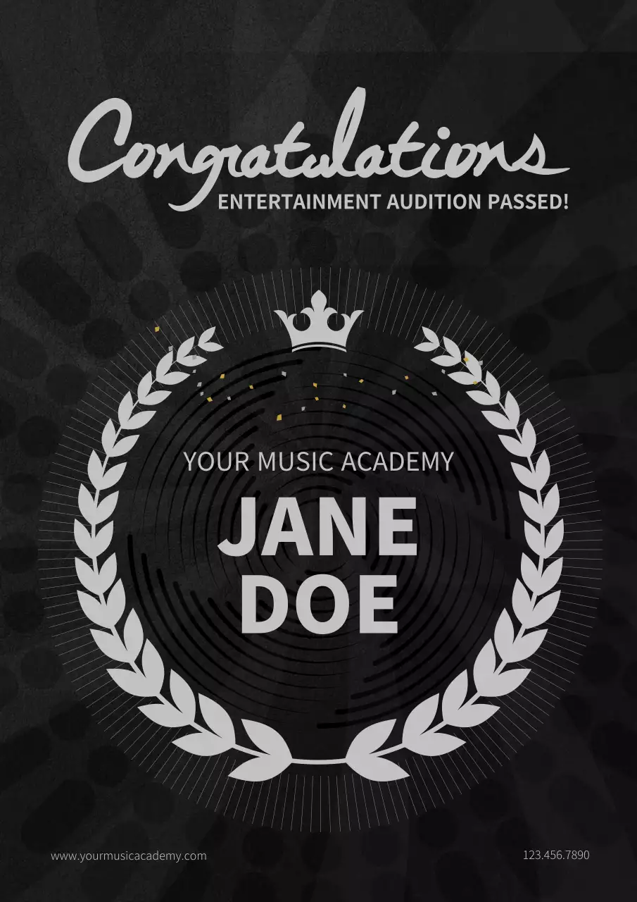 블랙 엘레강트 엔터테인먼트 인증서 포스터